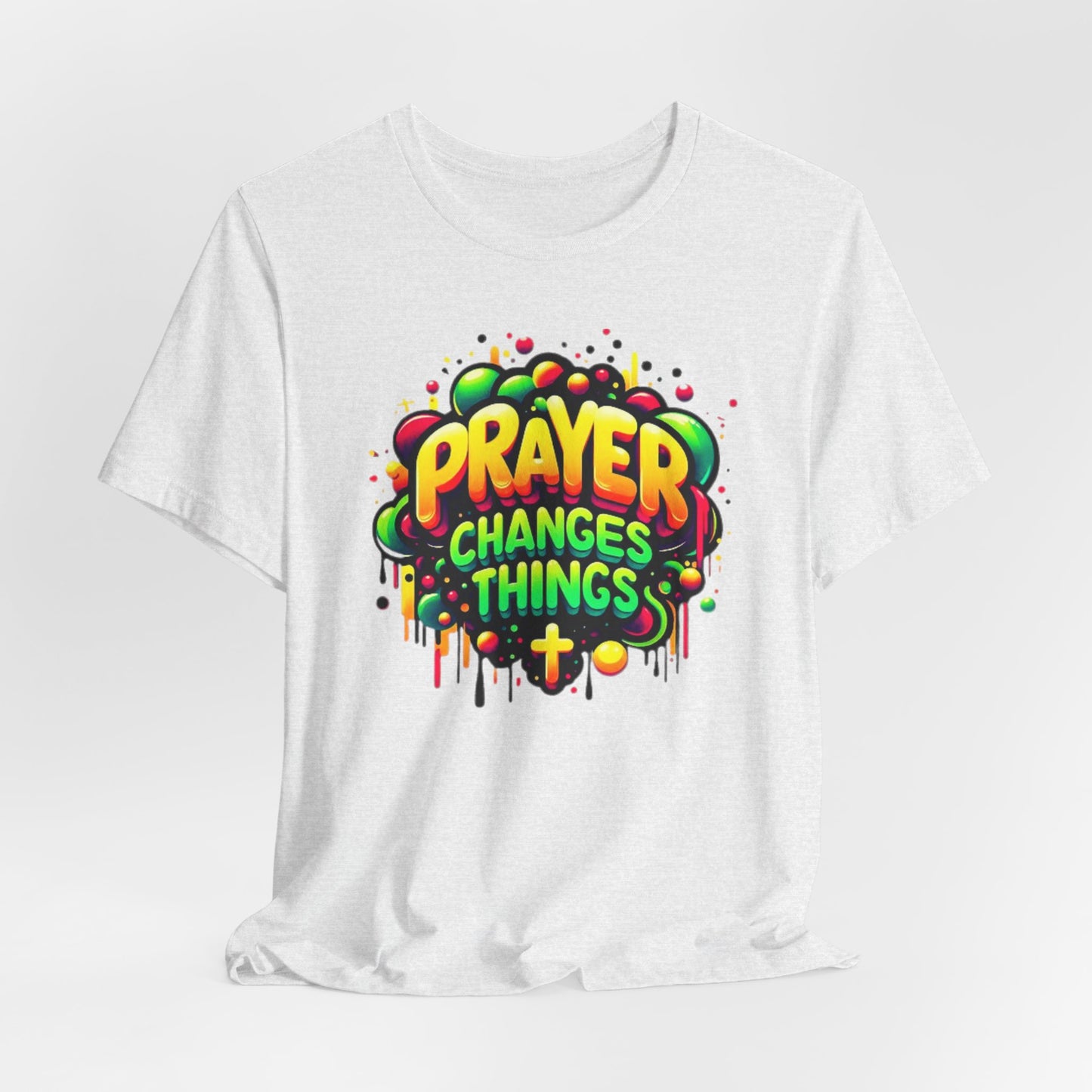 "Prayer Changes Things" - Encouraging Christian Faith Women's Graphic Cotton T-shirt