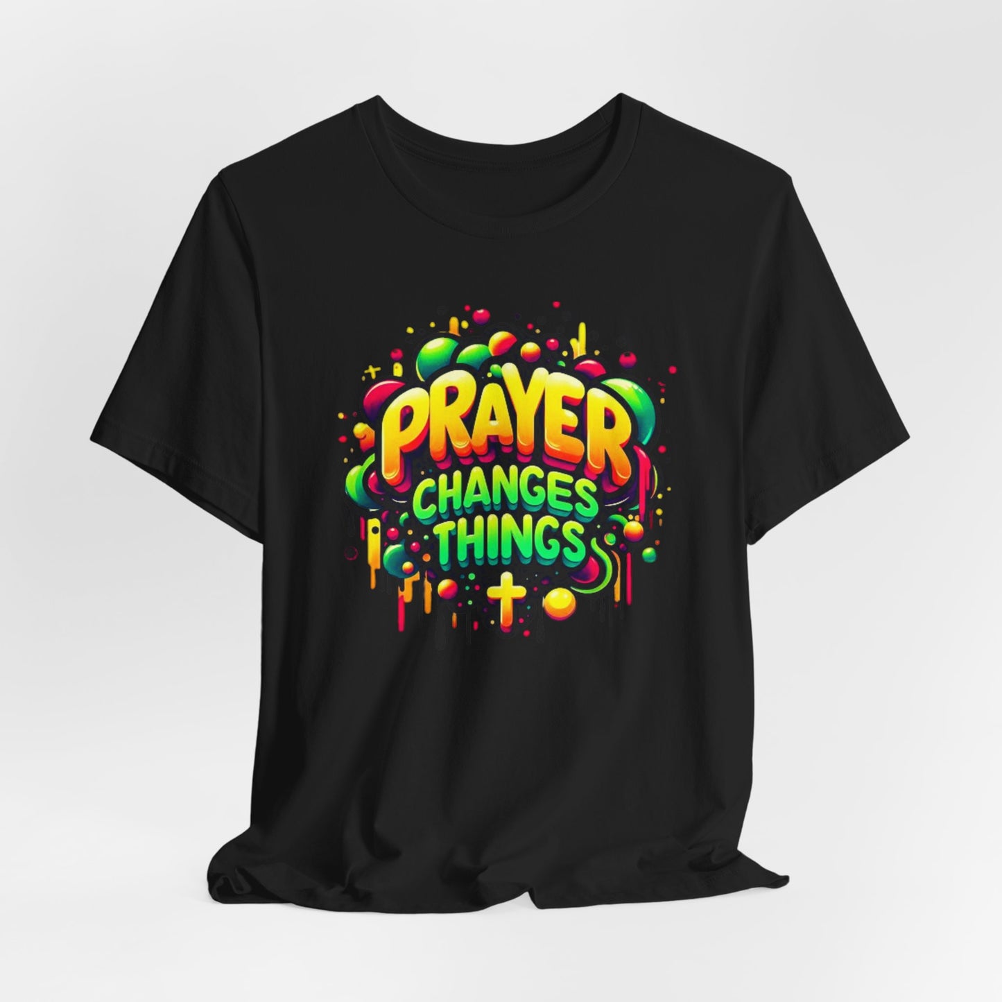 "Prayer Changes Things" - Encouraging Christian Faith Women's Graphic Cotton T-shirt
