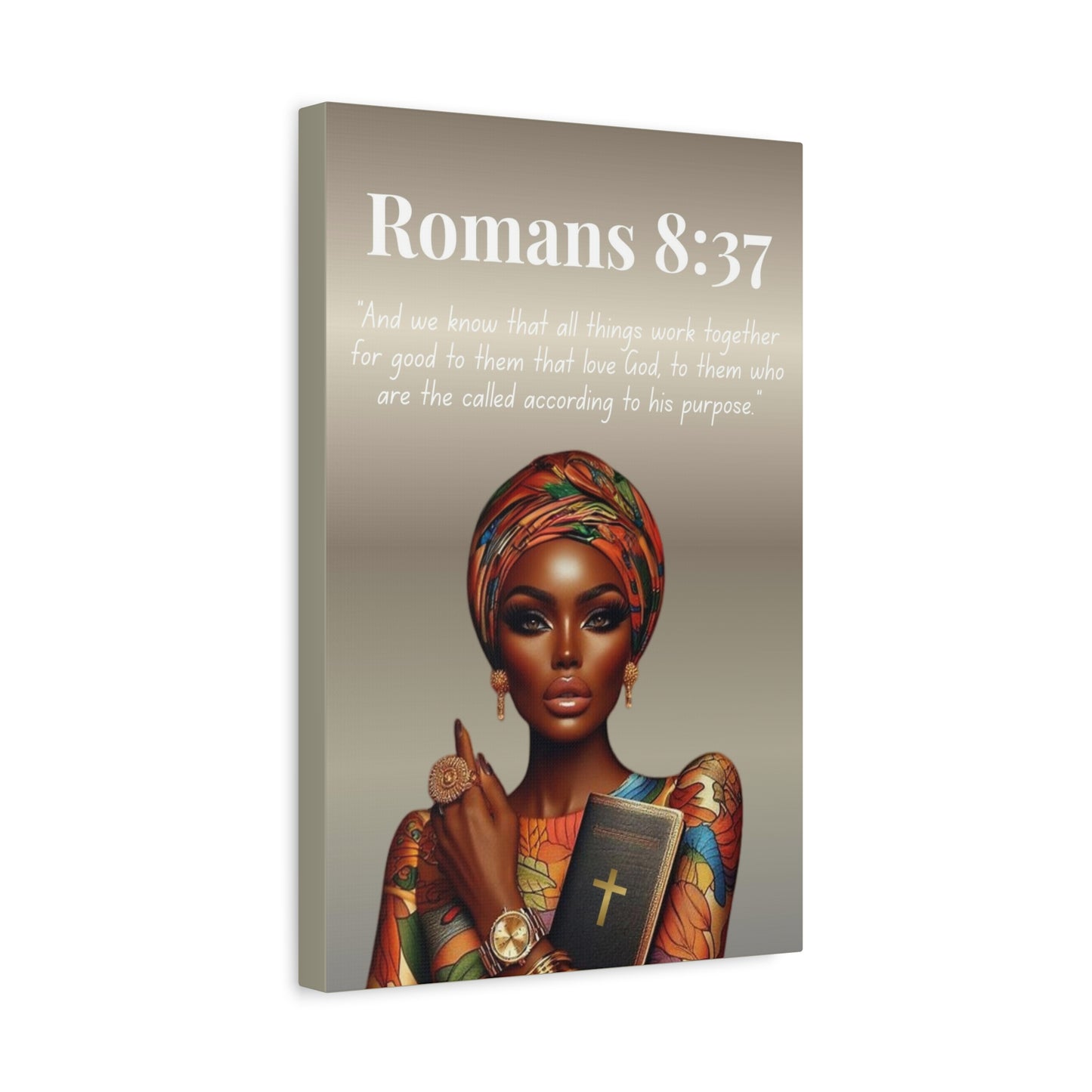 God Is For Us Collection - Romans 8:37 - Bible Verse Canvas, Motivational Scripture Art