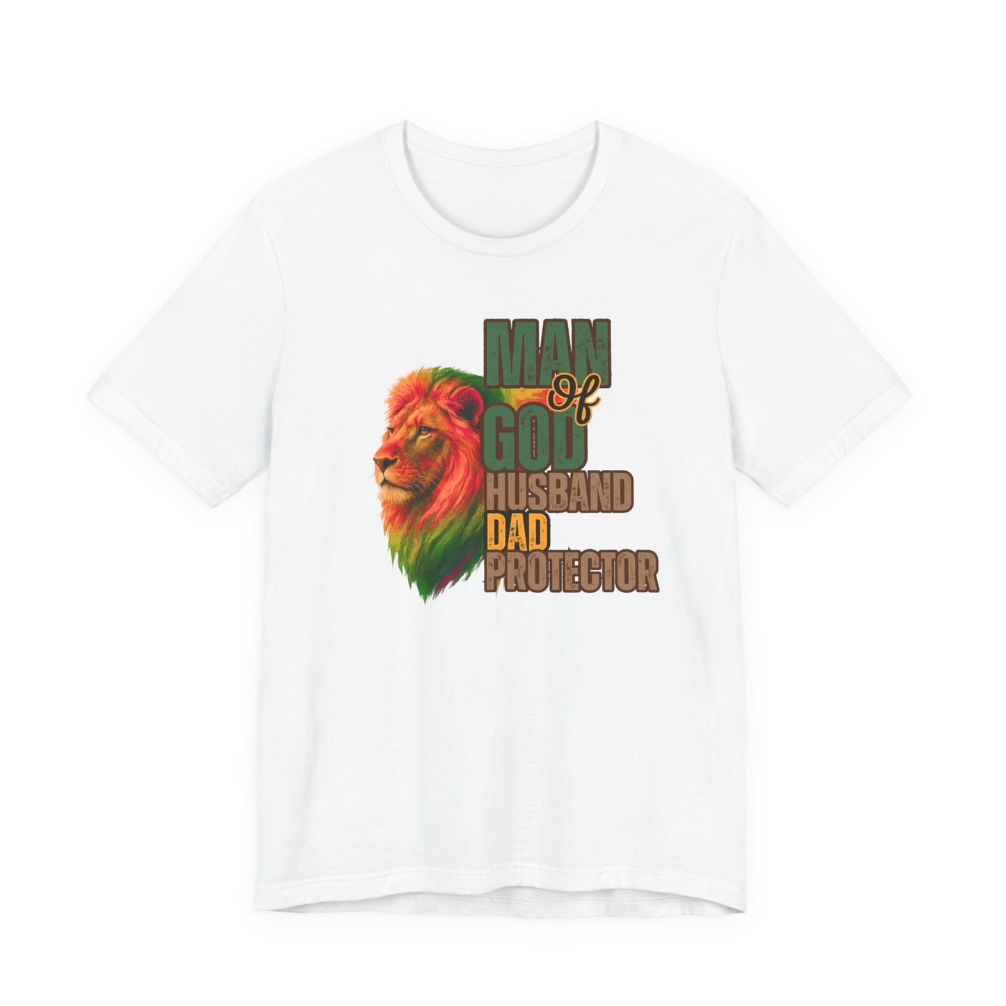 "Man of God, Husband, Father, Protector" Christian Faith Men’s Graphic T-Shirt