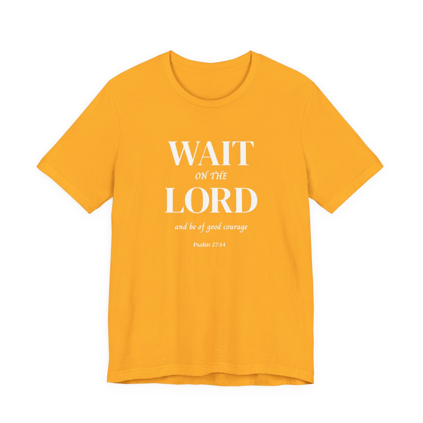 Psalm 27:14 'Wait on the Lord' Christian Men's T-Shirt Bible Verse|