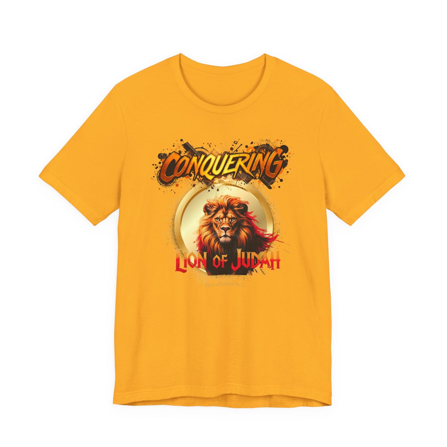 "Conquering Lion of Judah" - Christian Faith Lion Graphic Men's Cotton T-shirt
