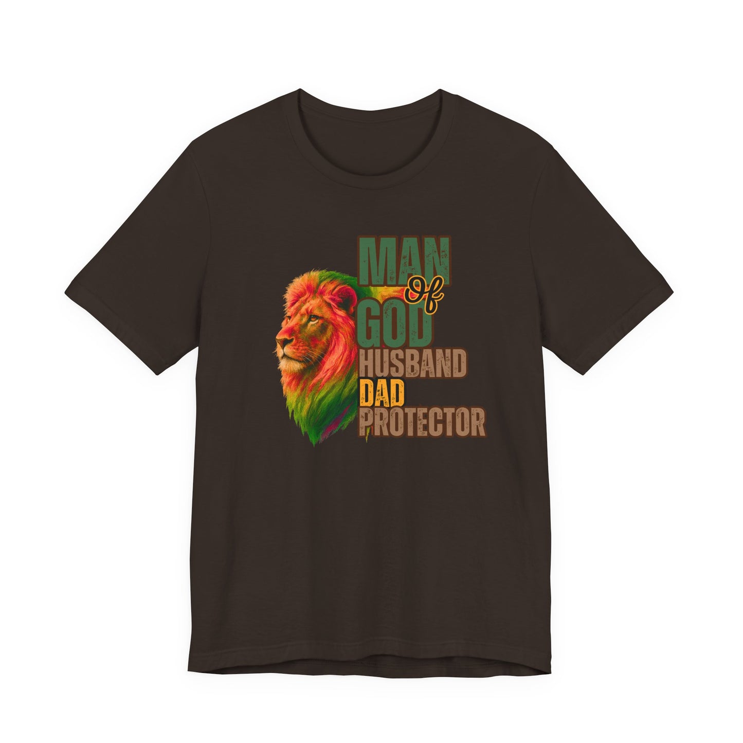 "Man of God, Husband, Father, Protector" Christian Faith Men’s Graphic T-Shirt