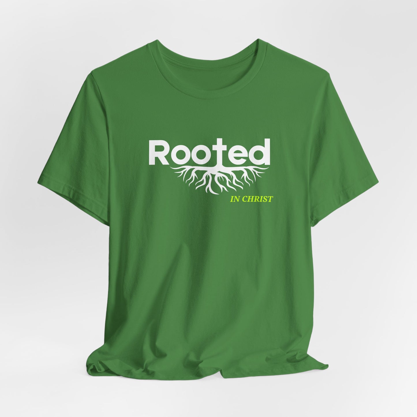 "Rooted In Christ" - Faith-Based Christian Women's Cotton T-Shirt, Inspirational