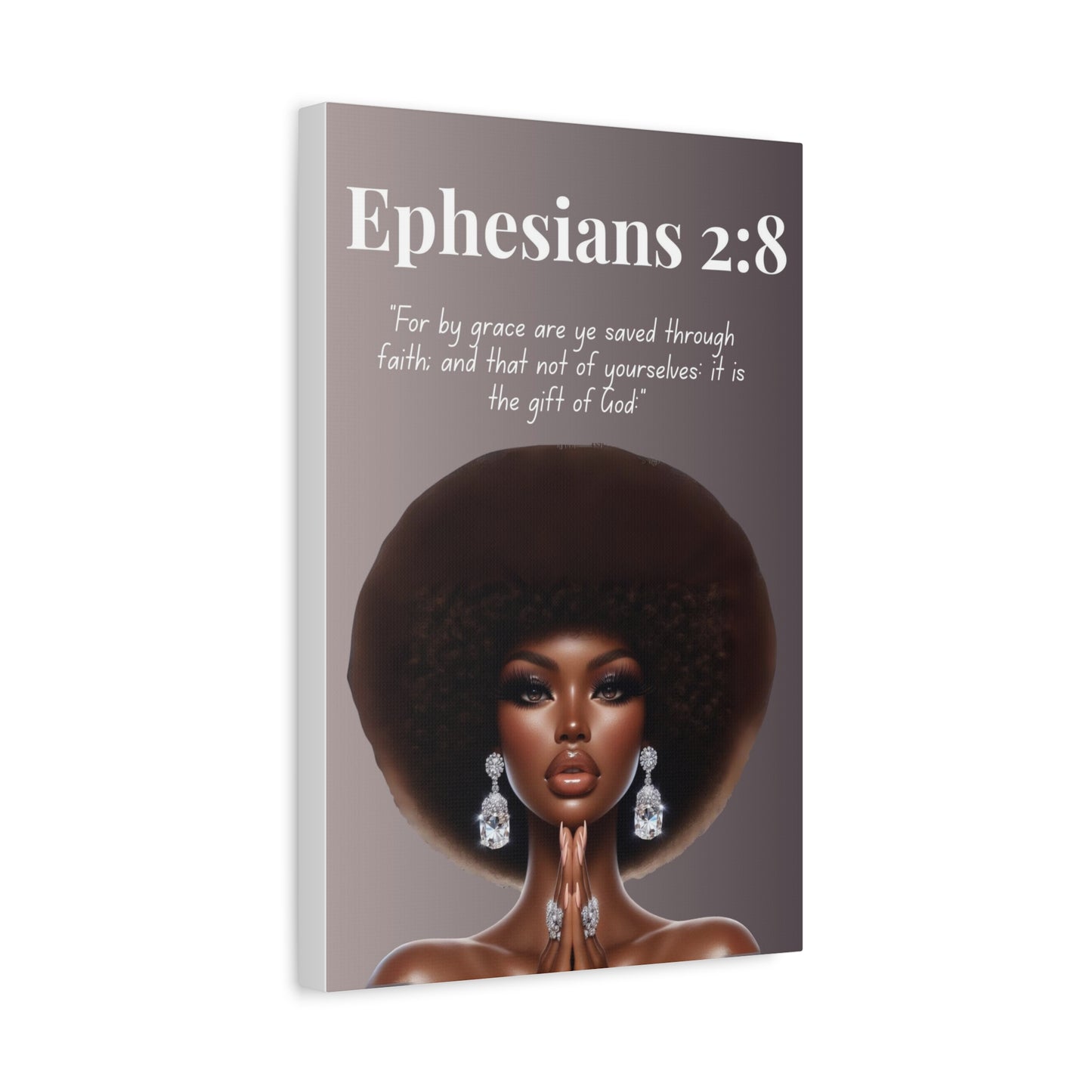 Strength Through Grace Collection - Ephesians 2:8 - Christian Wall Art, Motivational Scripture Art