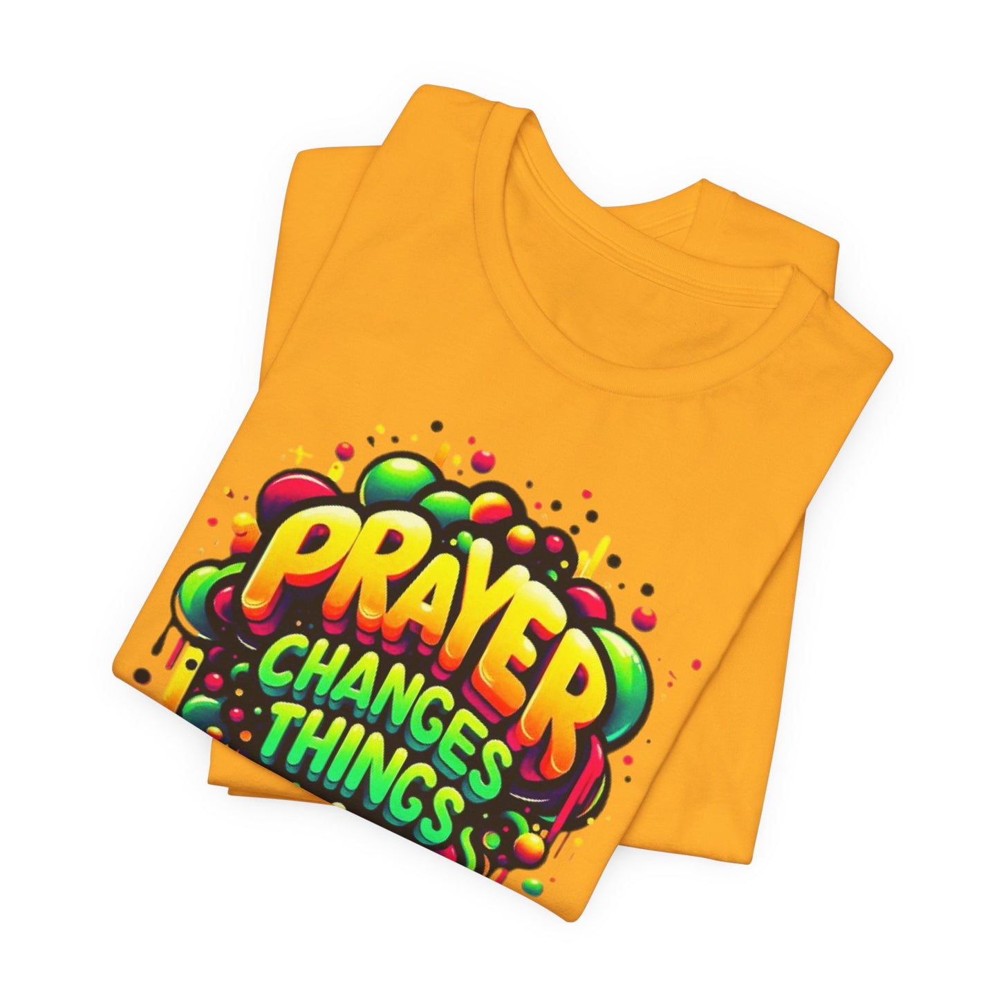 "Prayer Changes Things" - Encouraging Christian Faith Women's Graphic Cotton T-shirt