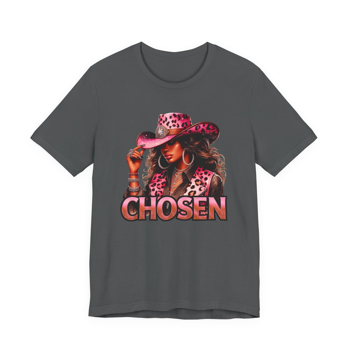 "Chosen" - Faith Based Christian Women’s Cotton T-Shirt, Cowgirl Graphic