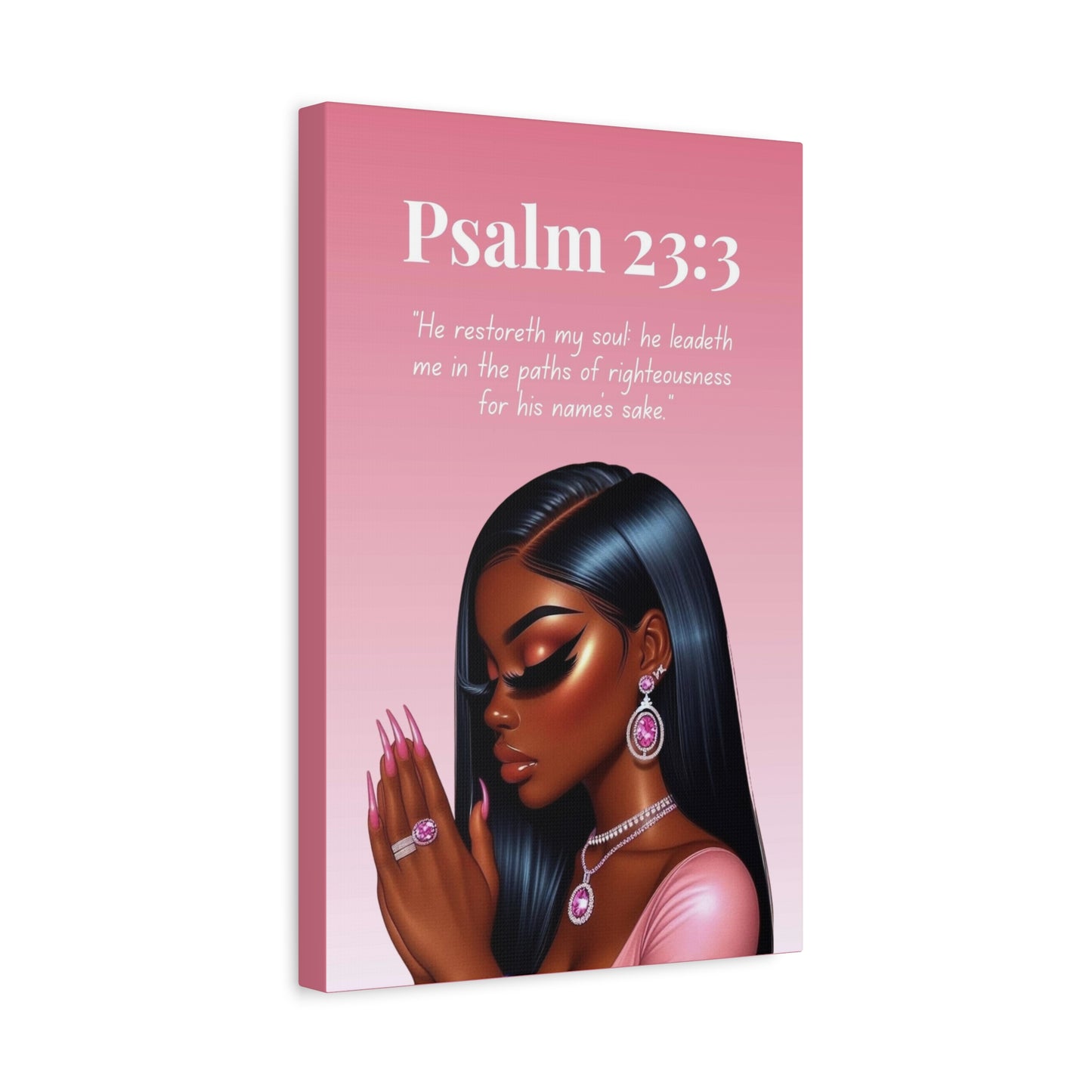 Prayer Warriors Collection - Psalm 23:3 - Motivational Christian Wall Art, Gift for Women