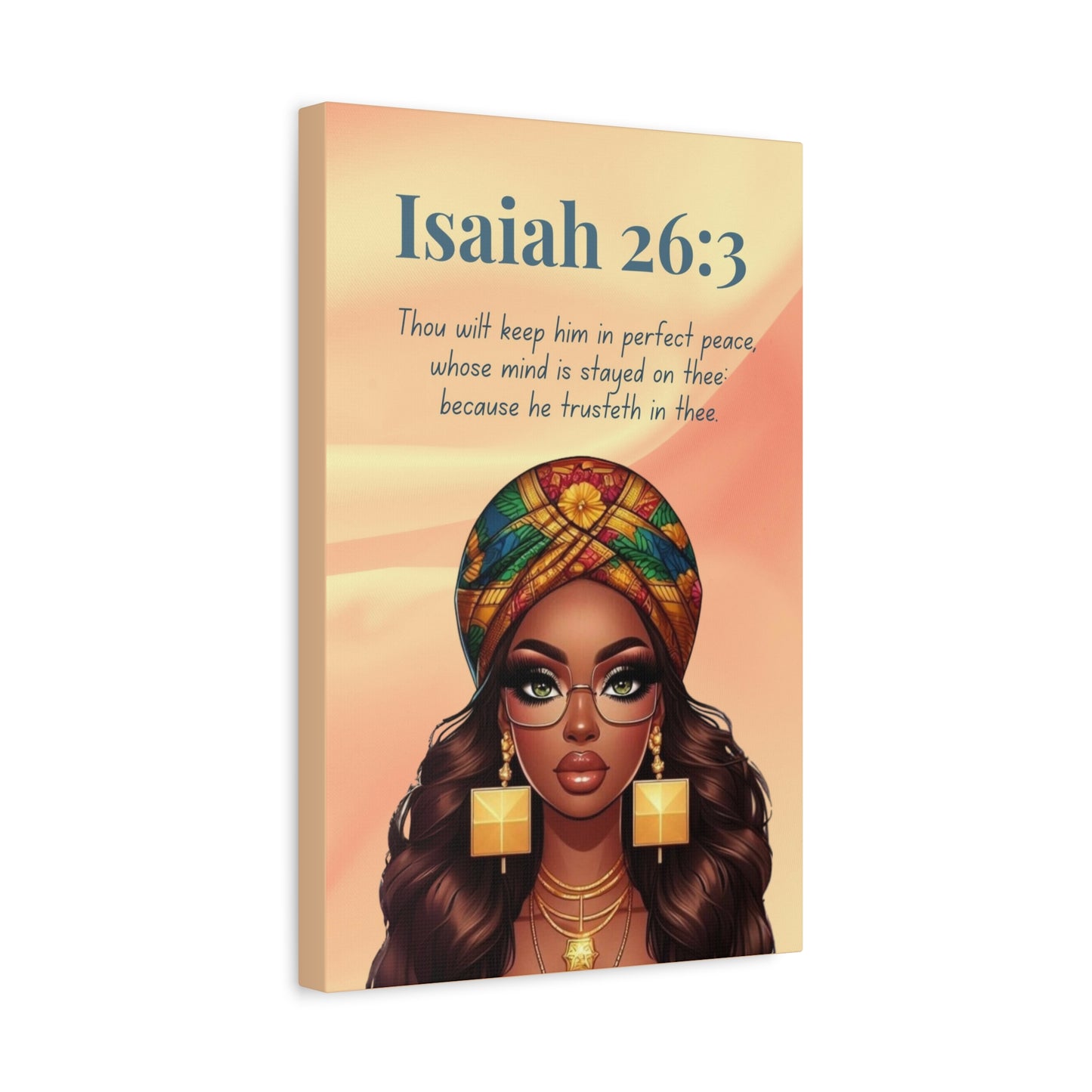 Courageous Faith Collection - Isaiah 26:3 - Bible Verse Canvas, Christian Wall Art