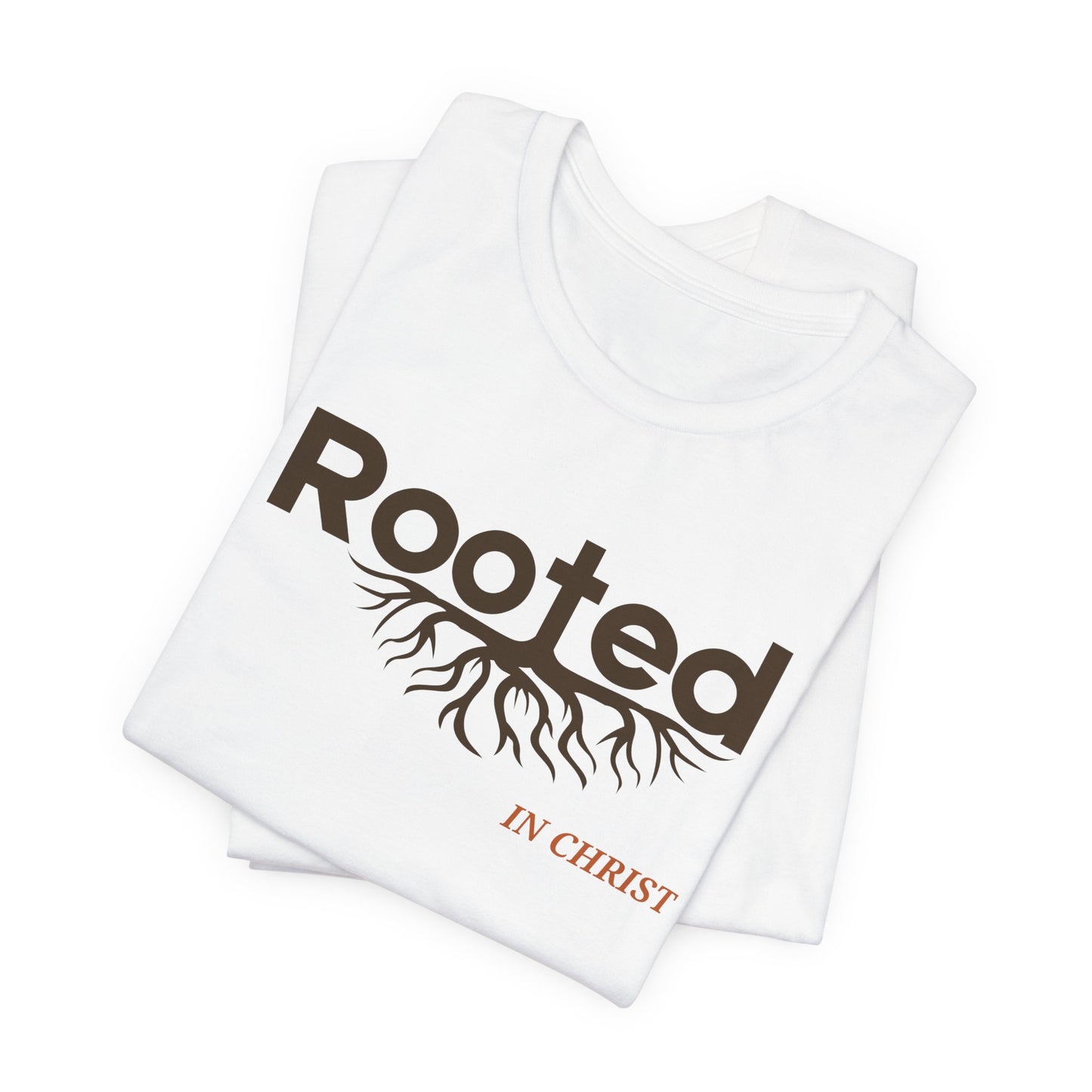 "Rooted In Christ" - Faith-Based Christian Men's Cotton T-Shirt, Inspirational Message