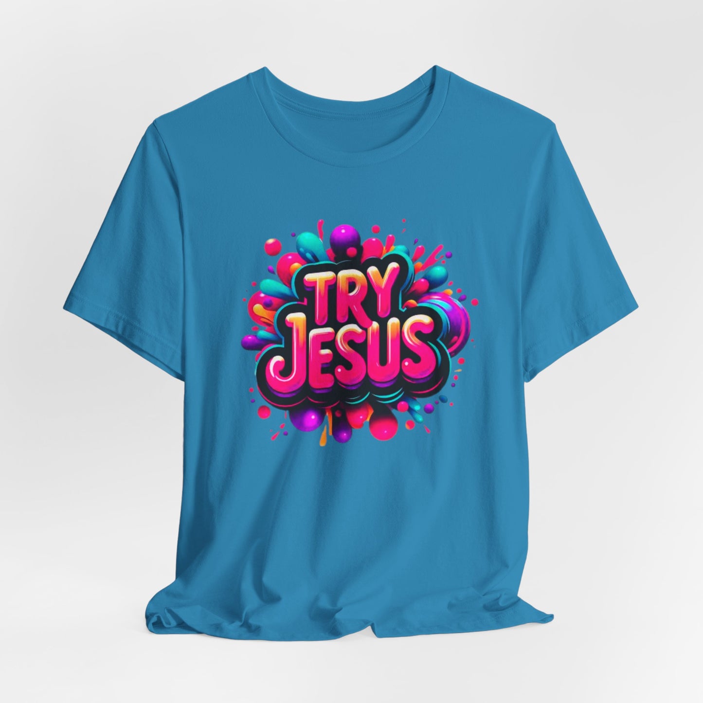 "Try Jesus"- Motivational Graphic Christian Faith Women's Cotton T-shirt
