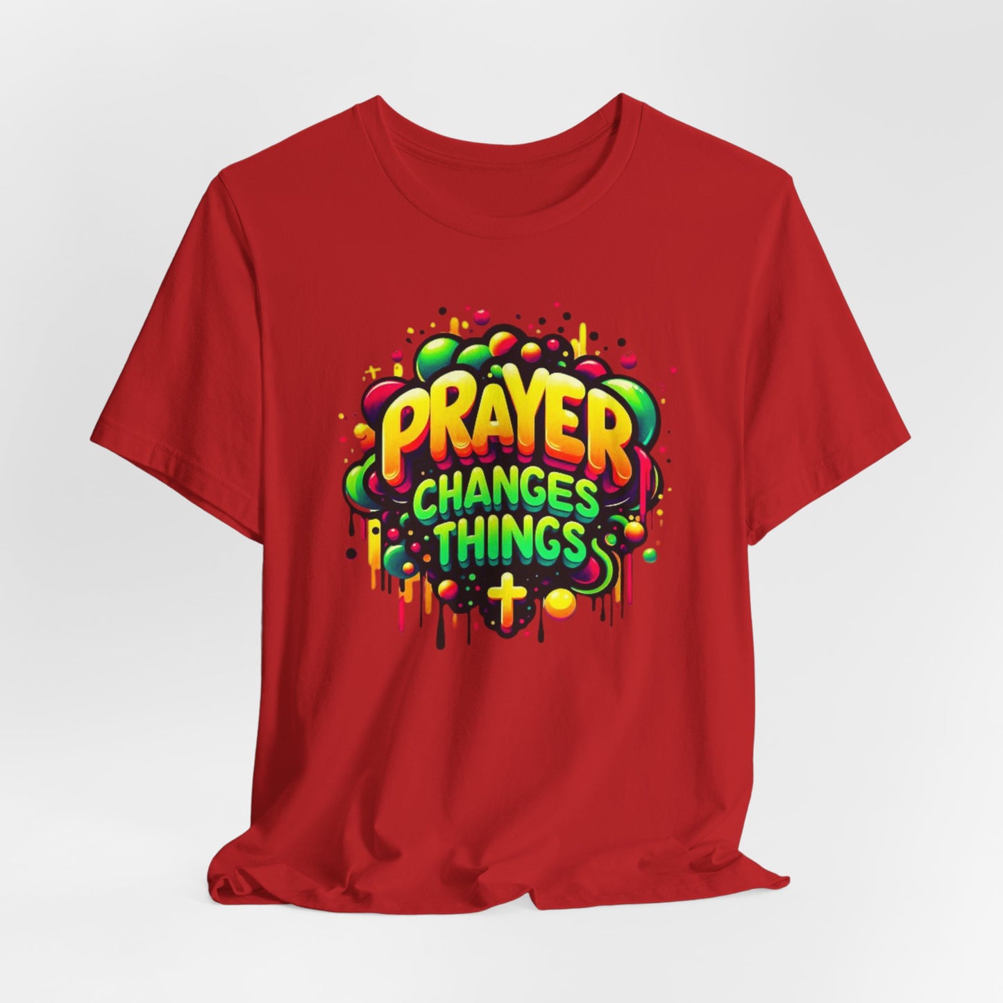 "Prayer Changes Things" - Encouraging Christian Faith Women's Graphic Cotton T-shirt