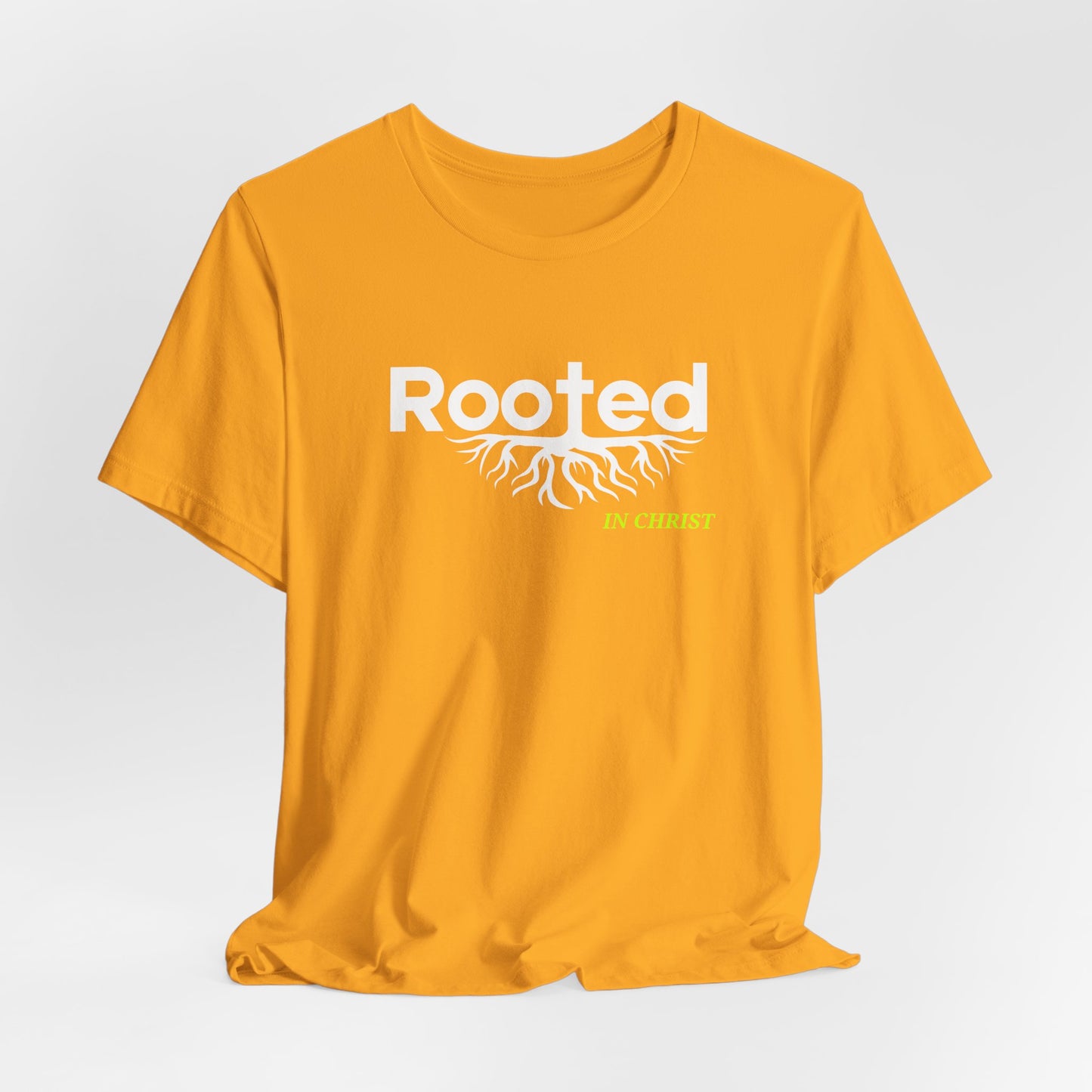 "Rooted In Christ" - Faith-Based Christian Women's Cotton T-Shirt, Inspirational