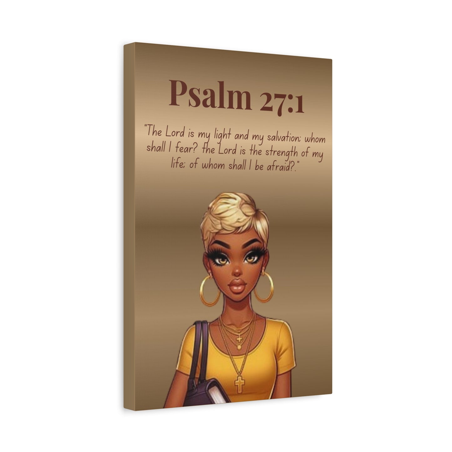 Faith First Collection - Psalm 27:1 - Bible Verse Wall Art, Christian Home Décor, Faith Gift