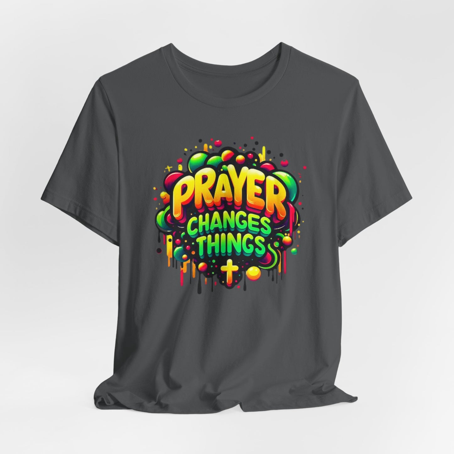"Prayer Changes Things" - Encouraging Christian Faith Women's Graphic Cotton T-shirt