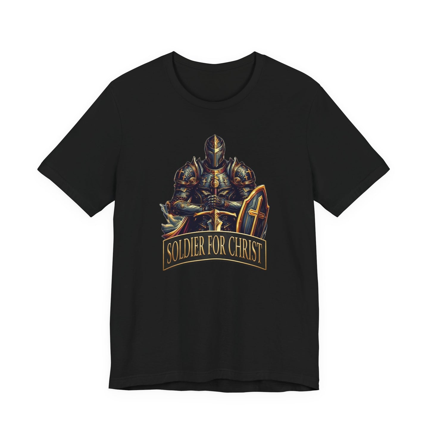 "Soldier For Christ" Christian Inspirational Men's Armour T-shirt, Faith Gift