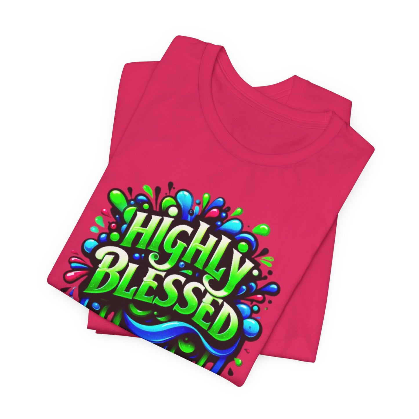 "Highly Blessed" -  Motivational Graphic Faith Based Women's Cotton T-shirt