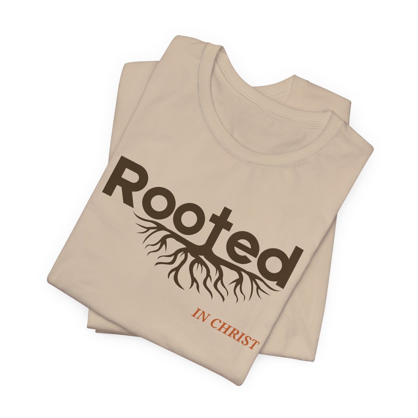 "Rooted In Christ" - Faith-Based Christian Men's Cotton T-Shirt, Inspirational Message