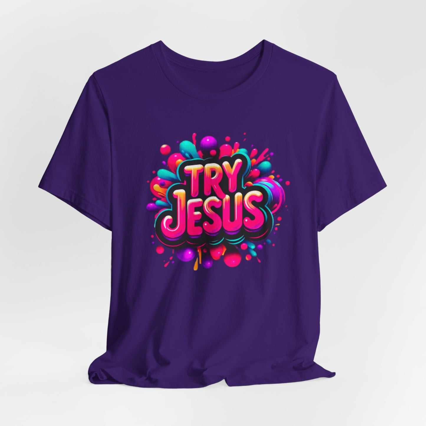 "Try Jesus"- Motivational Graphic Christian Faith Women's Cotton T-shirt