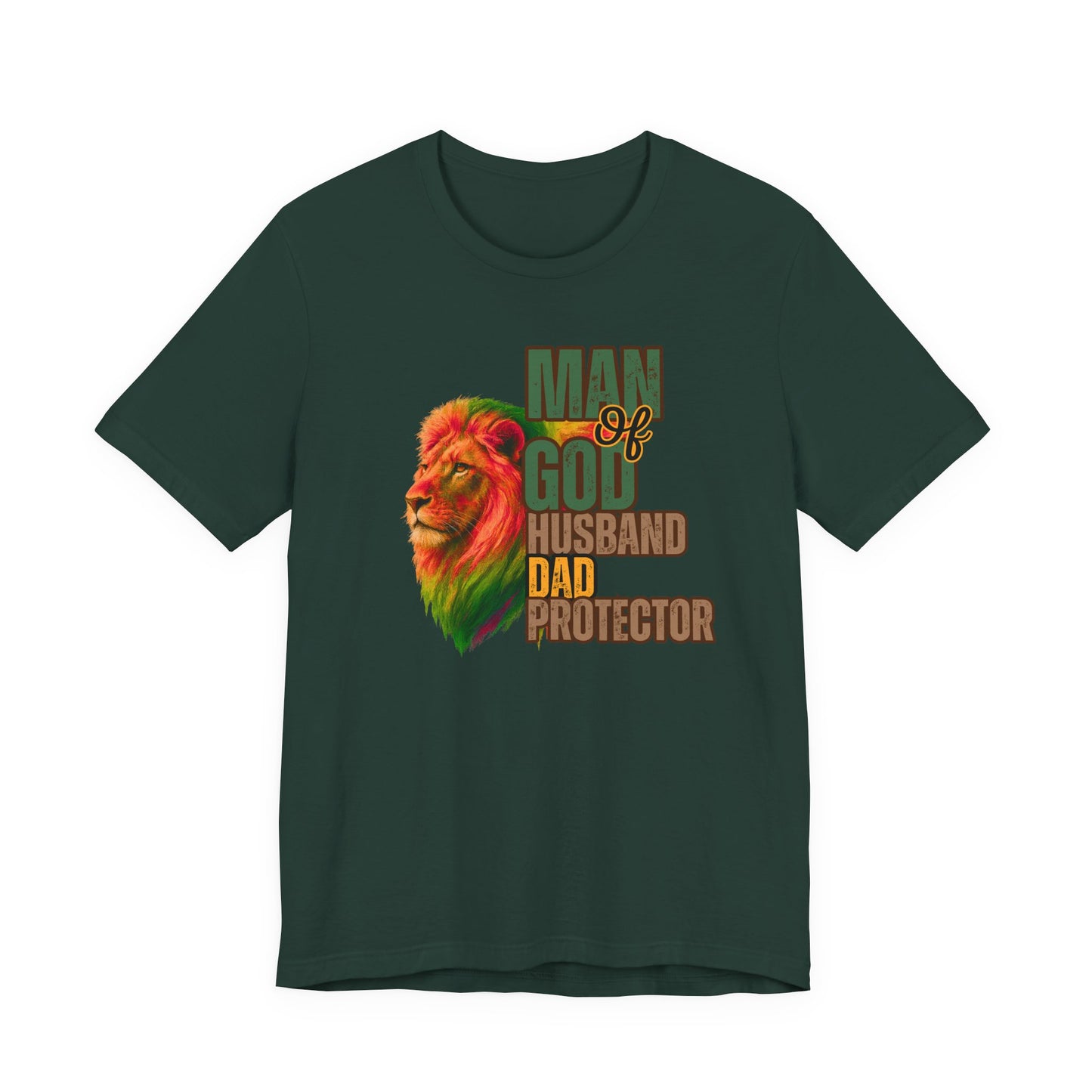 "Man of God, Husband, Father, Protector" Christian Faith Men’s Graphic T-Shirt