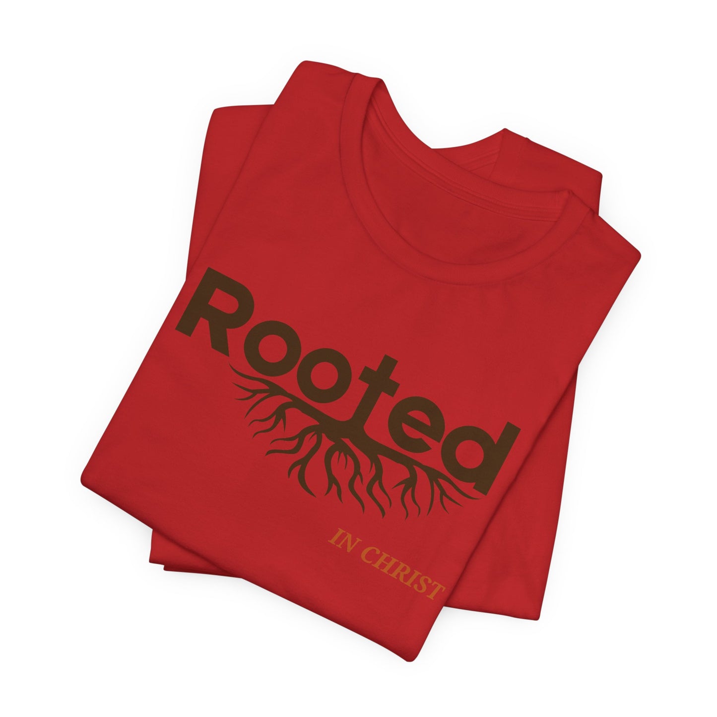 "Rooted In Christ" - Faith-Based Christian Men's Cotton T-Shirt, Inspirational Message