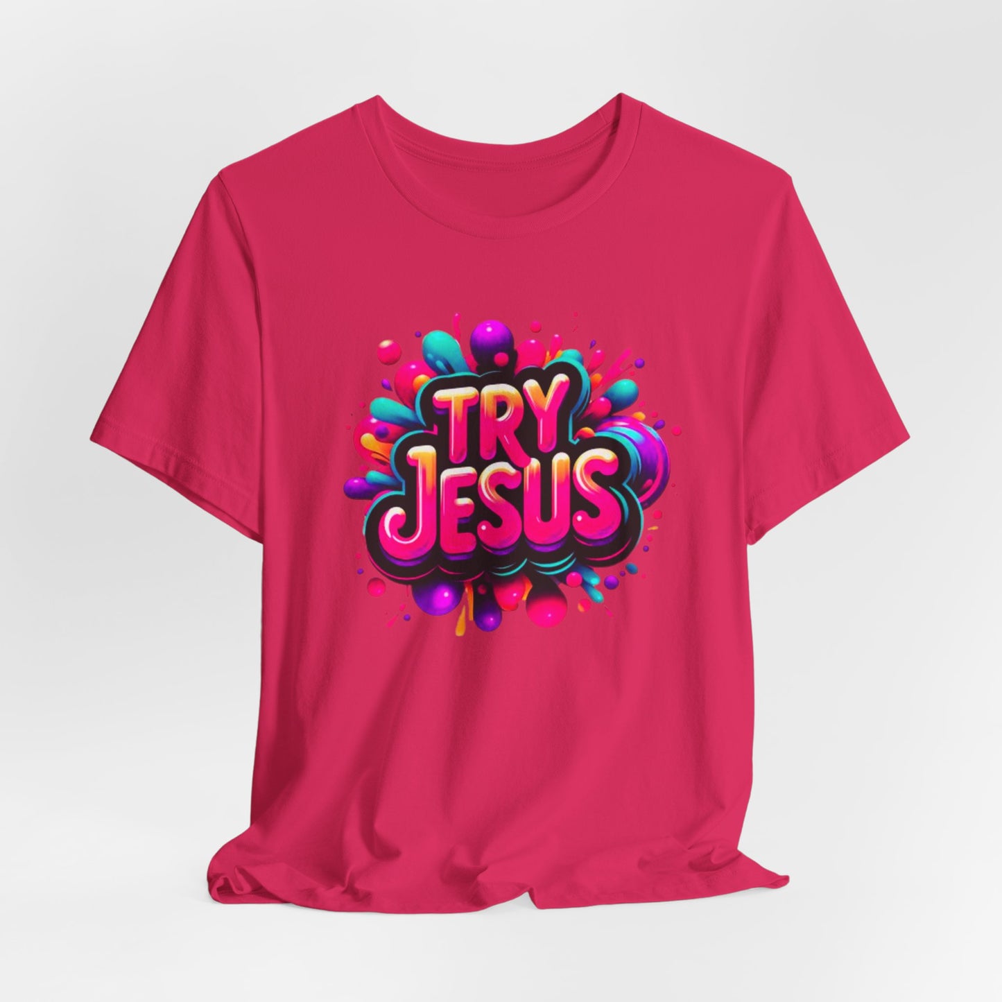 "Try Jesus"- Motivational Graphic Christian Faith Women's Cotton T-shirt
