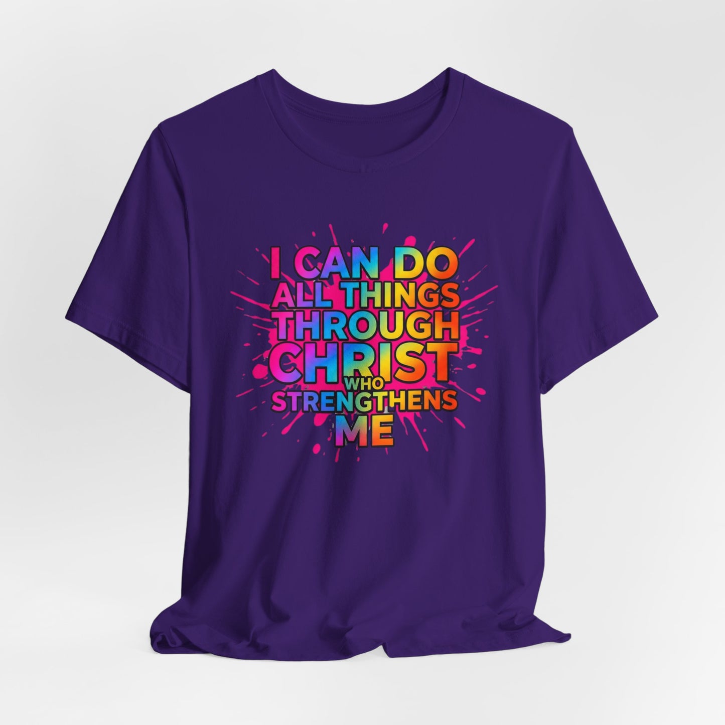 "I Can Do All Things Through Christ Who Strengthens Me" - Faith-Based Christian Women’s Cotton T-Shirt