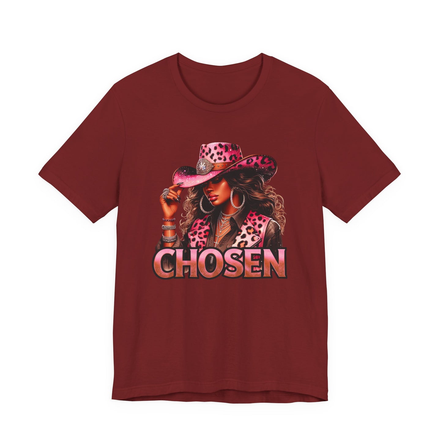 "Chosen" - Faith Based Christian Women’s Cotton T-Shirt, Cowgirl Graphic