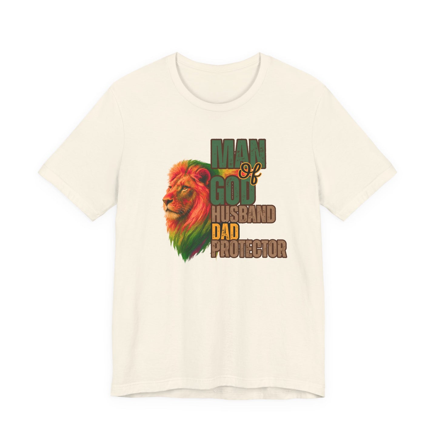 "Man of God, Husband, Father, Protector" Christian Faith Men’s Graphic T-Shirt