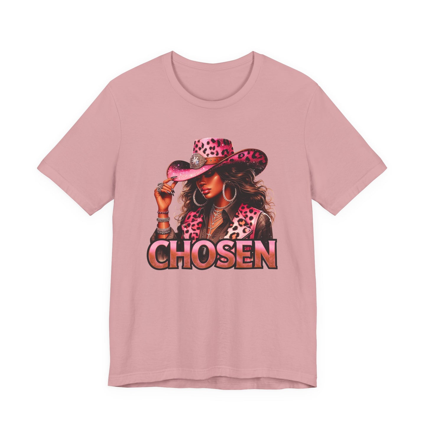 "Chosen" - Faith Based Christian Women’s Cotton T-Shirt, Cowgirl Graphic