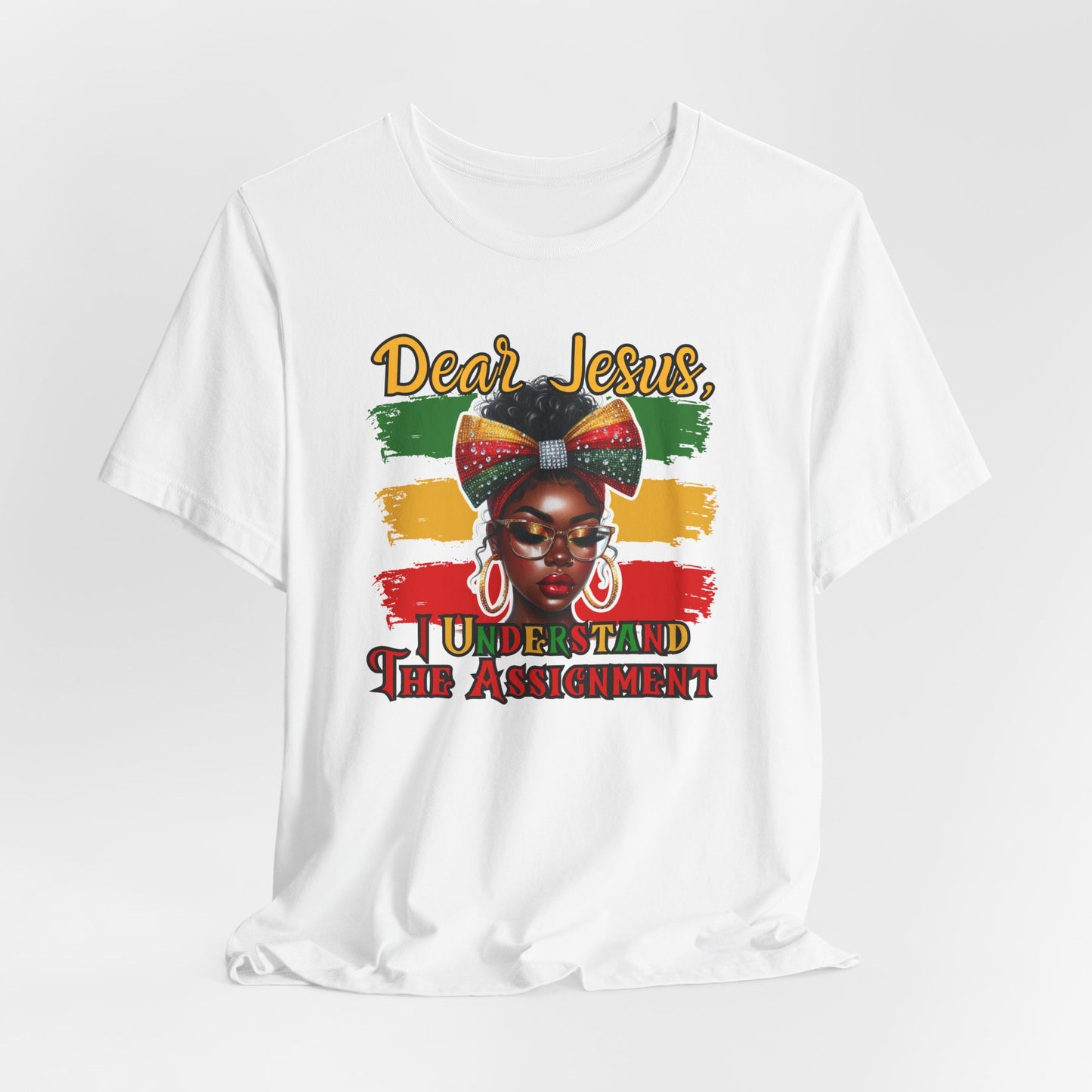 "Dear Jesus, I Understand the Assignment" Inspirational Faith Based Christian Women's Cotton T-Shirt