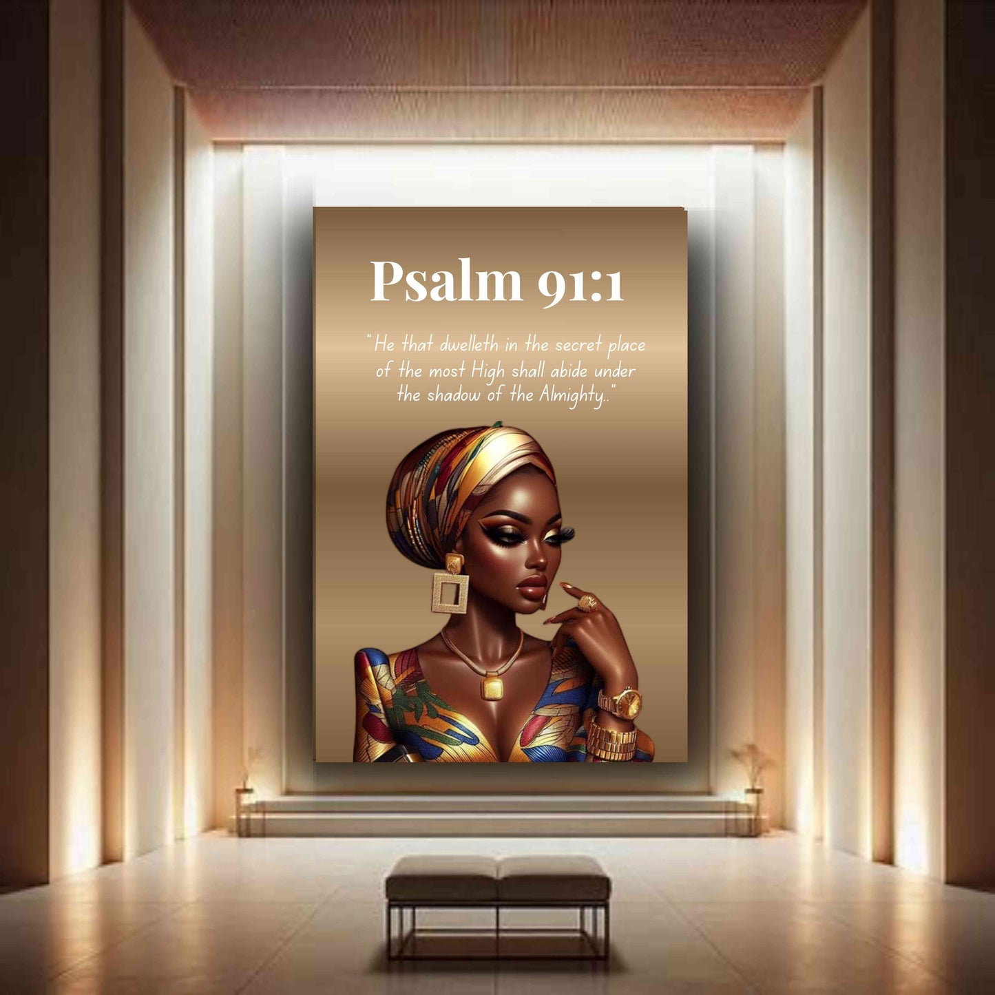 God Is For Us Collection - Psalm 91:1 - Bible Verse Wall Art, Christian Home Décor