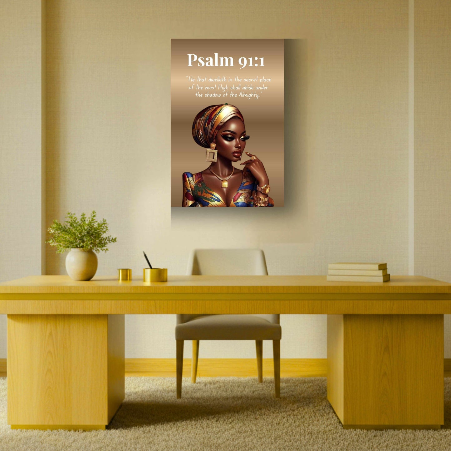 God Is For Us Collection - Psalm 91:1 - Bible Verse Wall Art, Christian Home Décor