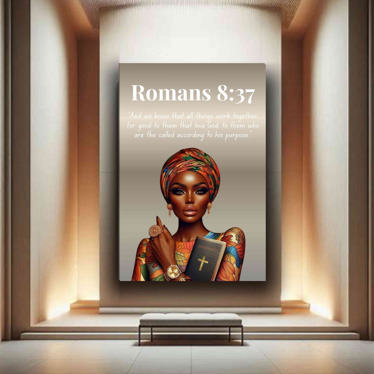 God Is For Us Collection - Romans 8:37 - Bible Verse Canvas, Motivational Scripture Art