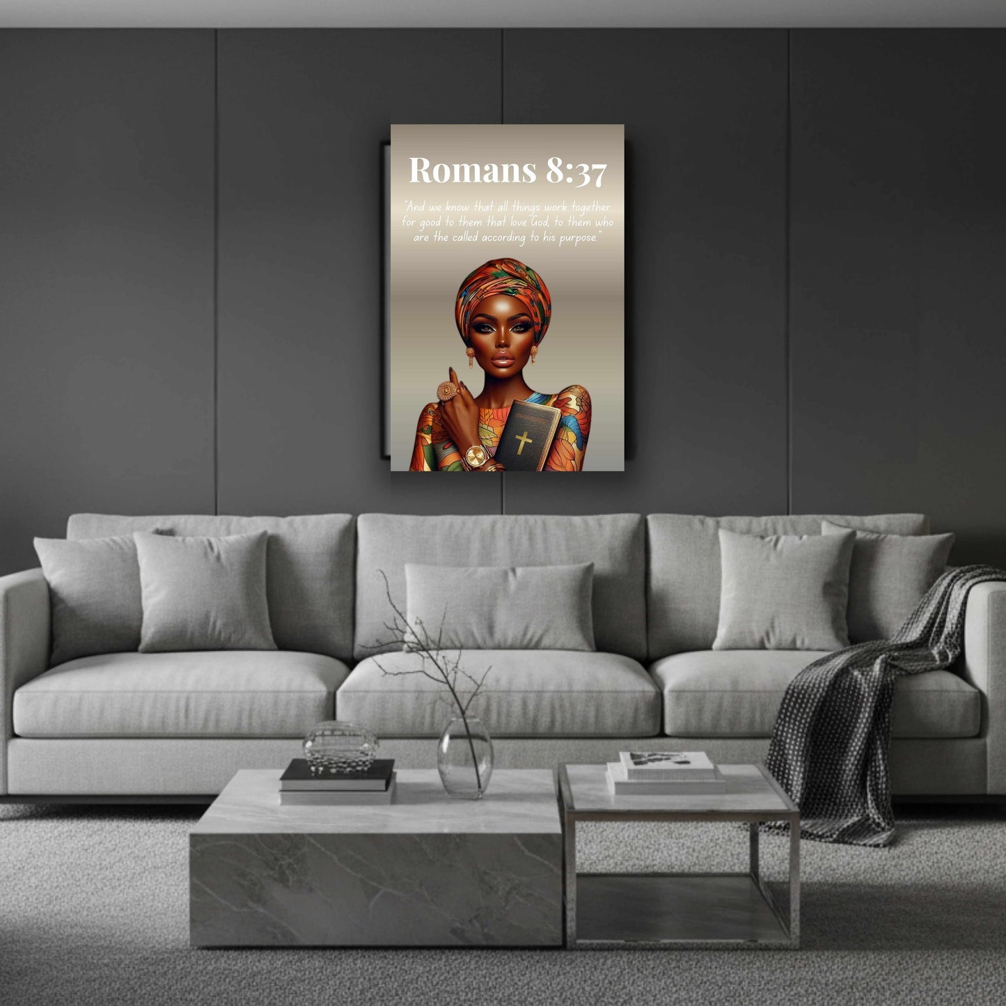 God Is For Us Collection - Romans 8:37 - Bible Verse Canvas, Motivational Scripture Art