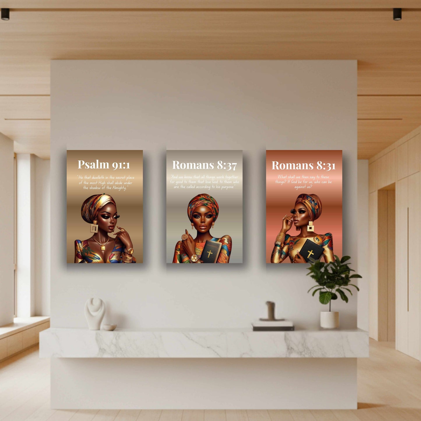 God Is For Us Collection - Romans 8:37 - Bible Verse Canvas, Motivational Scripture Art