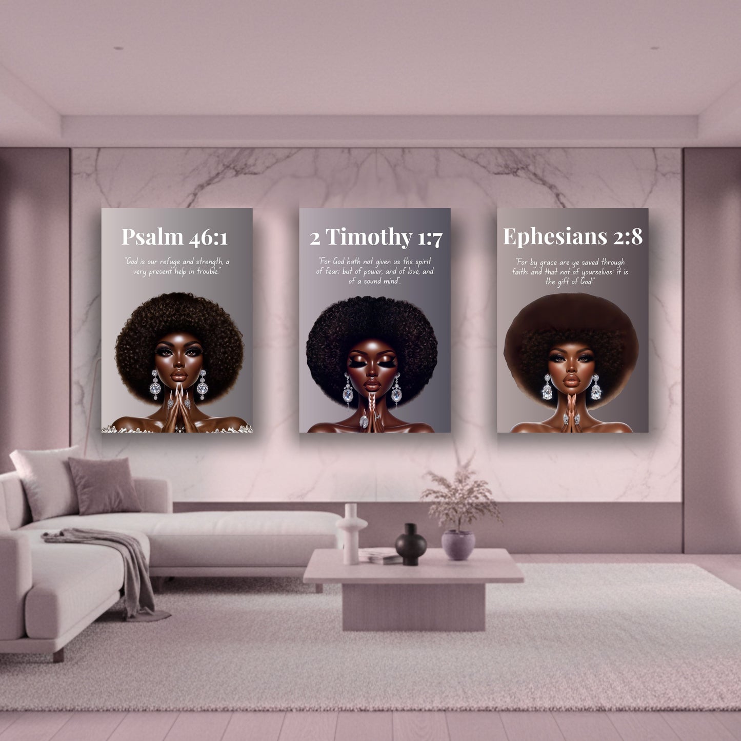 Strength Through Grace Collection - Ephesians 2:8 - Christian Wall Art, Motivational Scripture Art
