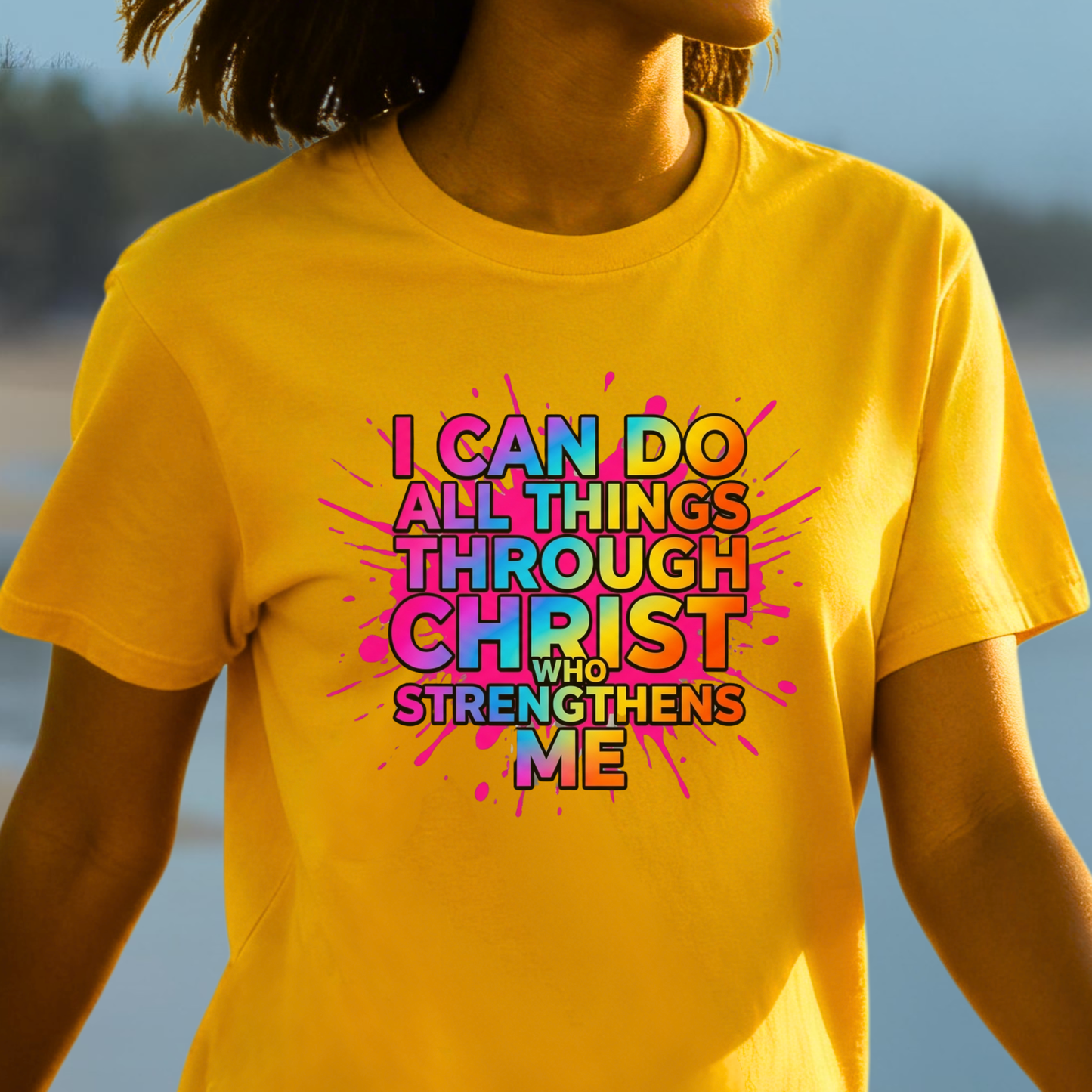 "I Can Do All Things Through Christ Who Strengthens Me" - Faith-Based Christian Women’s Cotton T-Shirt
