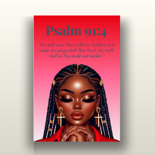 Fearless Triumph Collection – Psalm 91:4 - Bible Verse Canvas Christian Wall Art