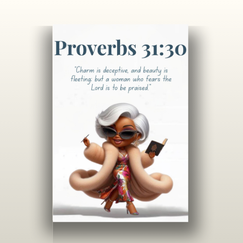 Unshakeable Faith Collection - Proverbs 31:30 - Bible Verse Decor, Inspirational Wall Art