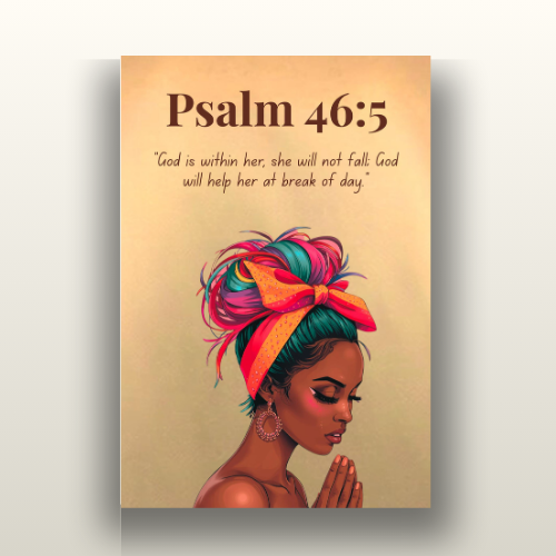 Anchored In God Collection - Psalm 46:5 - Christian Wall Art, Gift for Women