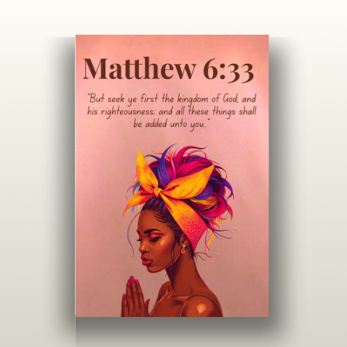Anchored In God Collection – Matthew 6:33 - Bible Verse Decor, Inspirational Wall Art