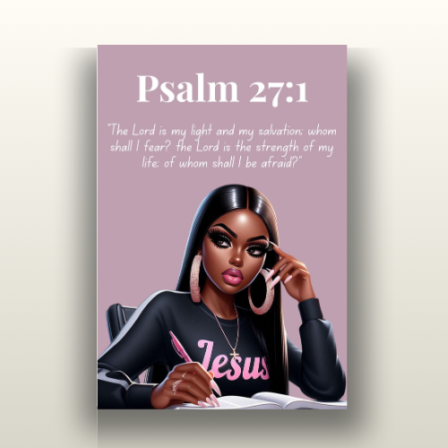 Peaceful Strength Collection – Psalm 27:1 - Christian Wall Art, Gift for Women