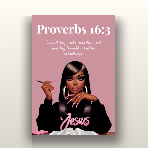 Peaceful Strength Collection - Proverbs 16:3 - Scripture Canvas, Inspirational Wall Art