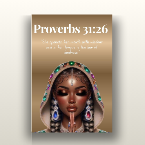 Virtuous Woman Collection - Proverbs 31:26 - Christian Wall Art, Motivational Scripture Art