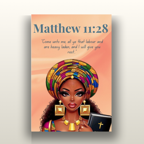 Courageous Faith Collection - Matthew 11:28 - Bible Verse Canvas, Motivational Scripture Art