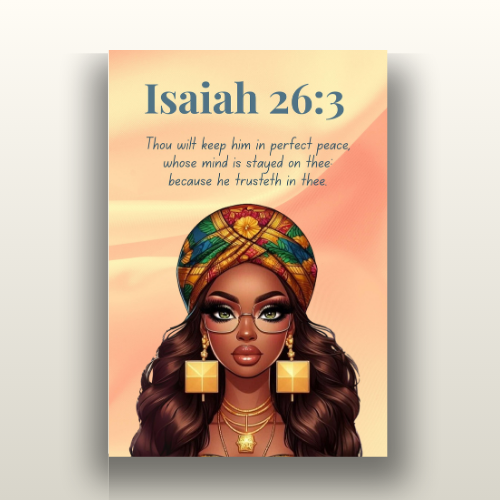 Courageous Faith Collection - Isaiah 26:3 - Bible Verse Canvas, Christian Wall Art