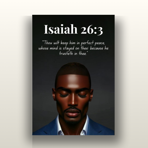 Men of Faith Collection – Isaiah 26:3 - Christian Wall Art, Gift for Men