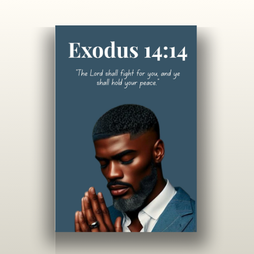 Men of Faith Collection – Exodus 14:14 - Bible Verse Wall Art, Christian Home Décor