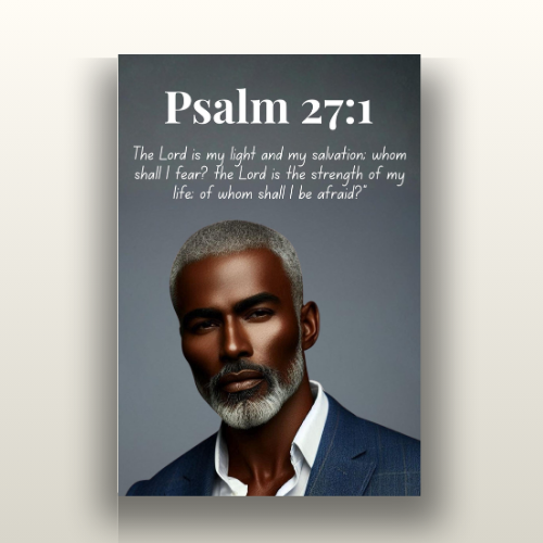 Men of Faith Collection – Psalm 27:1  — Bible Verse Wall Art, Christian Home Décor